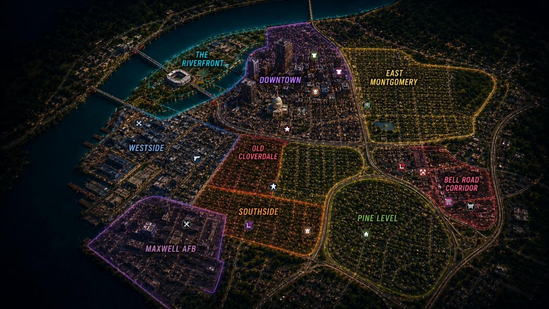 Map of Montgomery Made locations